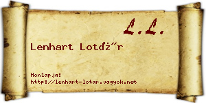 Lenhart Lotár névjegykártya